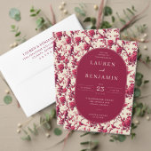 Lavish Crimson Blooms Wedding Acryl Uitnodigingen (Personaliseer deze collectie van deze onafhankelijke maker. Test)