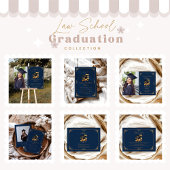 Foto Law School Afstuderen Modern Navy Blue Gold Kaart