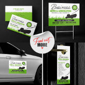 Groen wit Lawn Landscaping Service Lawncare Mow Visitekaartje