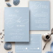 Stoffig blauwe romantische trouwtafel nummer kaart
