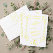 Lemon Bells Scrollwork Ontwerp Wedding RSVP Kaartje (Personaliseer deze collectie van deze onafhankelijke maker. Test)