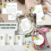 Lemon Blue Floral Citrus Engagement Party Welkom Wandkleed