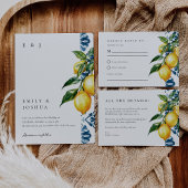 Citroen Citrus Positano Italiaanse bruiloft Informatiekaartje