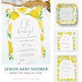 Summer Lemon Waterverf Baby shower Uitnodiging