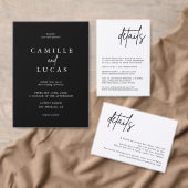 Zwarte en witte bruiloft - Versluitingskaart Informatiekaartje (Personaliseer de collectie van deze zelfstandige maker.)