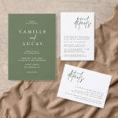 Forest Green Photo Save the Dates Invitation Kaart (Personaliseer de collectie van deze zelfstandige maker.)