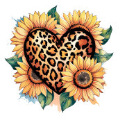 Leopard Heart Floral Kaart