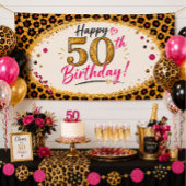 Leopard Print 50e verjaardag Vierkante Sticker