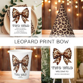 Leopard Print Twee Wild Bow Uitnodiging 2e Verjaar