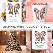 Leopard Print Twee Wild Bow Uitnodiging 2e Verjaar