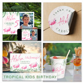 Aloha luau Laten we Flamingle tropisch verjaardags Uitnodiging Briefkaart