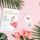 Waterverf Flamingo Gold Glitter | VRIJGEZELLENFEES Cadeaulabel