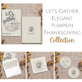 Laten we Elegant Pompoen Thanksgiving Diner Verzam Kaart