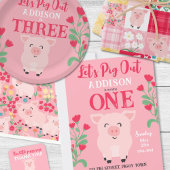 Varken Boerderij Dier Bloemen Rustiek Verjaardagsf Inpakpapier Vel