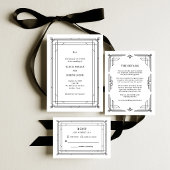 Zwart-wit Deco | Elegant Monogram Huwelijk Ronde Sticker
