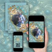 Lente en Zomer Bloeiende Bloemen Aankondigingskaart