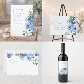 Chic Light Blue Waterverf Floral Script Custom Menu