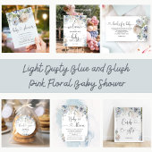 Hoe groot is mama's buikblauw bloemig Baby shower Poster