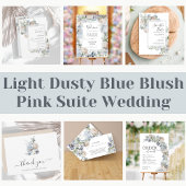 Elegant Dusty Blue Floral sla de datum op Save The Date