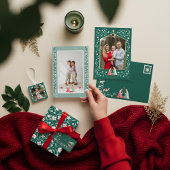 Stary Botanical Blossom Vine Leaf Pattern Cadeaupapier