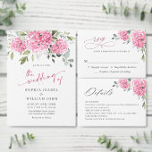 Elegant Roze Blush Hydrangea Eucalyptus Bedankt Briefkaart (Personaliseer de collectie van deze zelfstandige maker.)