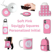 Soft Pink Squiggly Squares Personalized Initial Notitieboek