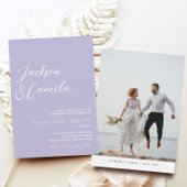 Elegante pastel Paarse lavendel bruiloft Menu