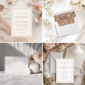Classic Light Taupe Elegante RSVP Wedding Kaart