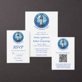 Bruiloft Avontuur Vuurtoren Zeilen Nautisch Ronde Sticker (Personaliseer de collectie van deze zelfstandige maker.)