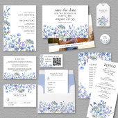 Periwinkle Wildflower Bruiloft Bruid en bruidegom  Ronde Sticker
