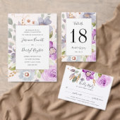 Lila Blooms Trouwprogramma Hand Fan Handwaaier (Personaliseer de collectie van deze zelfstandige maker.)