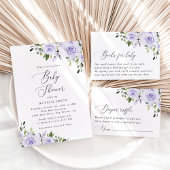 Paars bloemen, Lila bloemen, Boho, Baby shower Bedankkaart