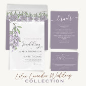 Elegant Calligraphy Script Lavender Wedding Kaart