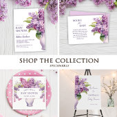 Lila Modern Elegant Bloemen Baby shower Kaart