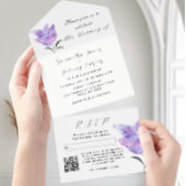Elegant Modern Paarse Lila Bloemen Foto chic Save The Date