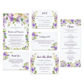 Lila Waterverf Floral Wedding sparen de Kaart van 
