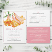 Oranje lelie bloemenkunst bruiloft save the NEW da Save The Date (Personaliseer de collectie van deze zelfstandige maker.)