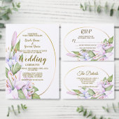 Party Pink Lily Flowers Golden Lijst Mooi Kaart (Personaliseer de collectie van deze zelfstandige maker.)