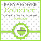 Groene en Grijze Polka Dots- Baby shower Kaart