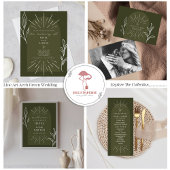 Arch Line Art Green Wedtable Number Kaart