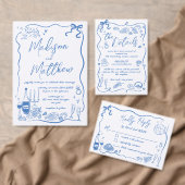 Whimsical Hand Tekening Doodles Wedding Menu Reclamebord Met Voetstuk (Personaliseer de collectie van deze zelfstandige maker.)