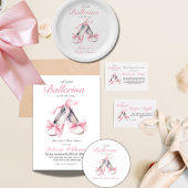 Kleine Ballerina Roze Bow Meisje Baby shower Papieren Bordje
