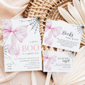 Little Boo Roze Bow Baby shower Luier Raffle Informatiekaartje