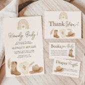 Kleine Cowboy Boeken voor Baby shower Informatiekaartje