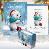 Weinig schattig baby beer met kerst pet kaart