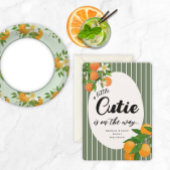 Little Cutie Sinaasappel Baby shower - Biologische Spandoek