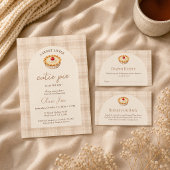 Gingham Fall Little Cutie Pie Cherry Baby Shower Kaart