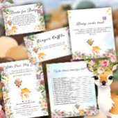 Kleine Herten, Grote Vreugde Roze Bloemen en Vlind Uitnodiging Briefkaart