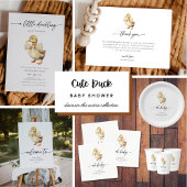 Waterverf Duck Baby shower Dank u kaart