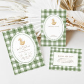 Klein Eendje | Klassiek Neutraal Gingham Ronde Sticker